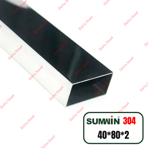 قوطی 80×40 ضخامت 2 میلیمتر 304