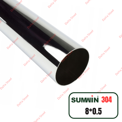 لوله 8 ضخامت 0.5 میلیمتر آلیاژ 304