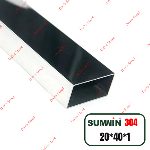 قوطی 40×20 ضخامت 1 میلیمتر 304